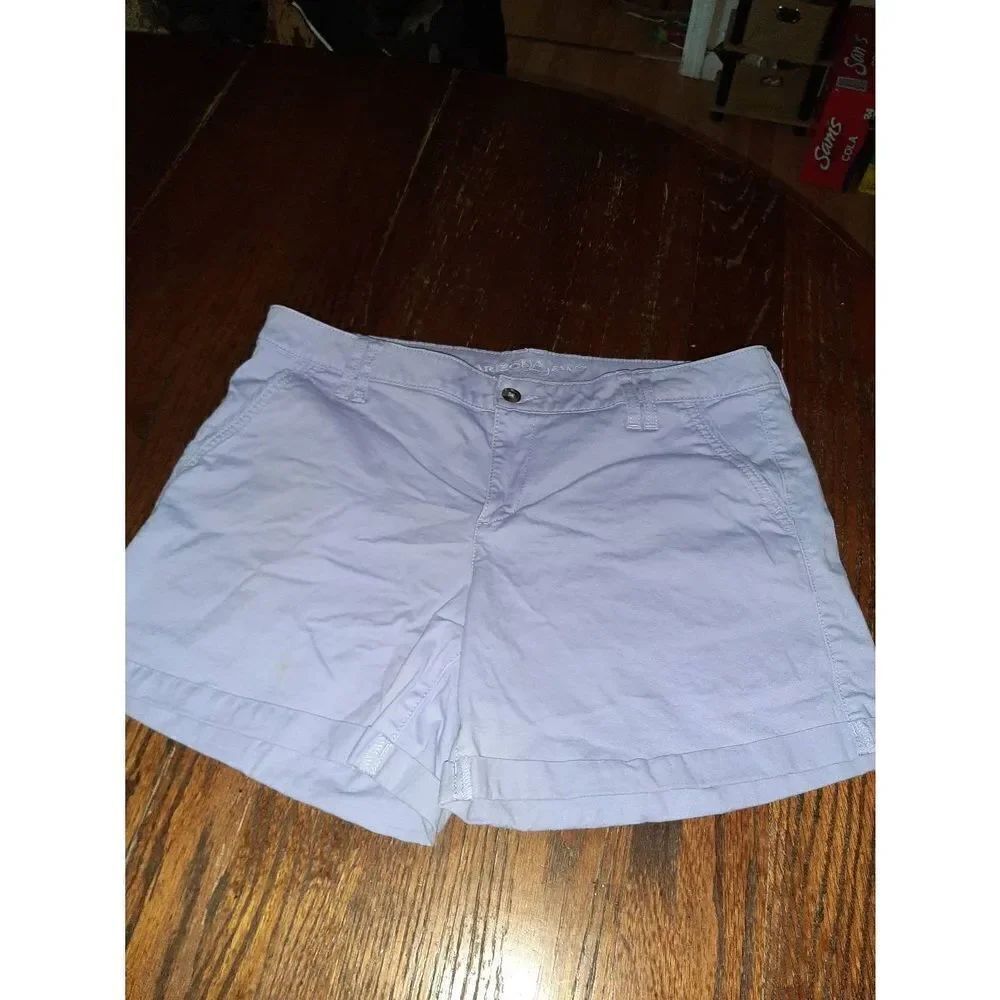 Juniors Jr Size 15 Arizona Jean Purple Mid Rise Shorts Cuffed Hem with Pockets